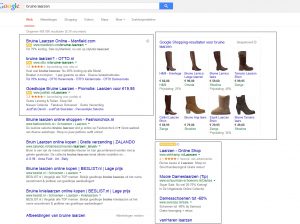 Google’s nieuwe lay-out voor desktop zoekresultaten. 